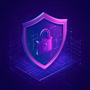 Data protection concept with digital shield and secure cybersecurity infrastructure
