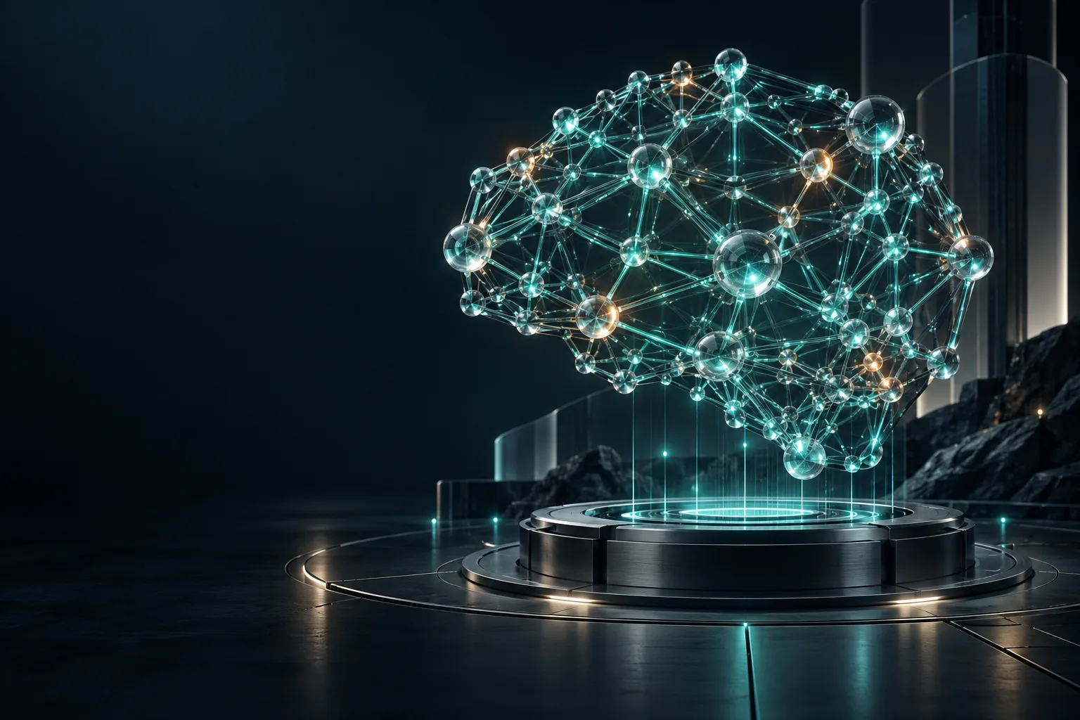 Conceptual illustration of connected AI systems