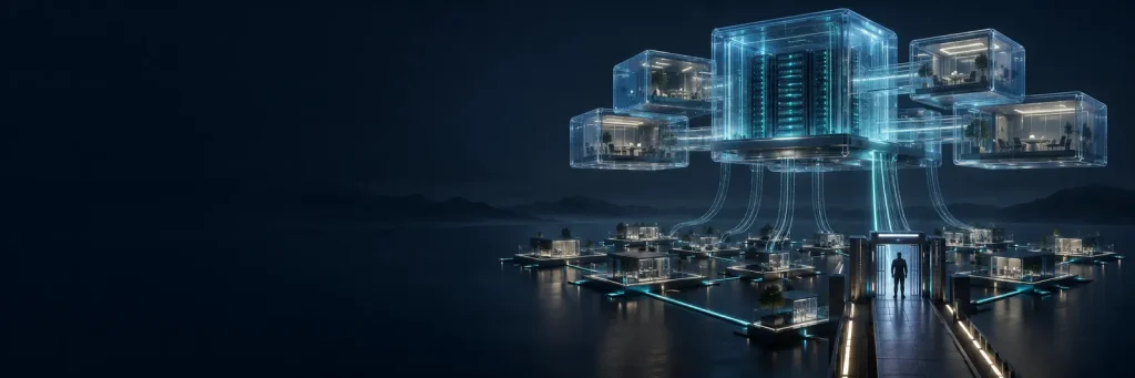Translucent cloud platforms connected through controlled access routes